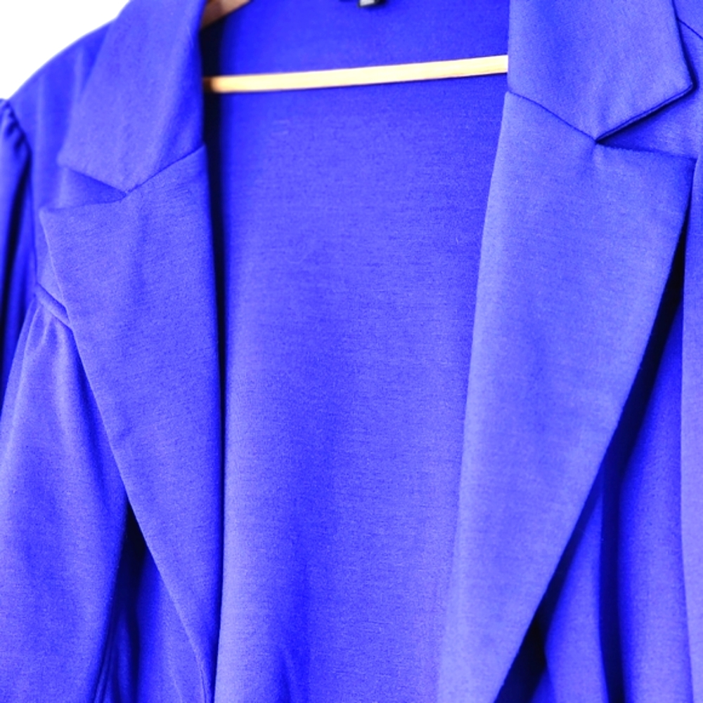 CiTY CHIC winter jacket cobalt blue open cropped blazer size 14 - Picture 10 of 15